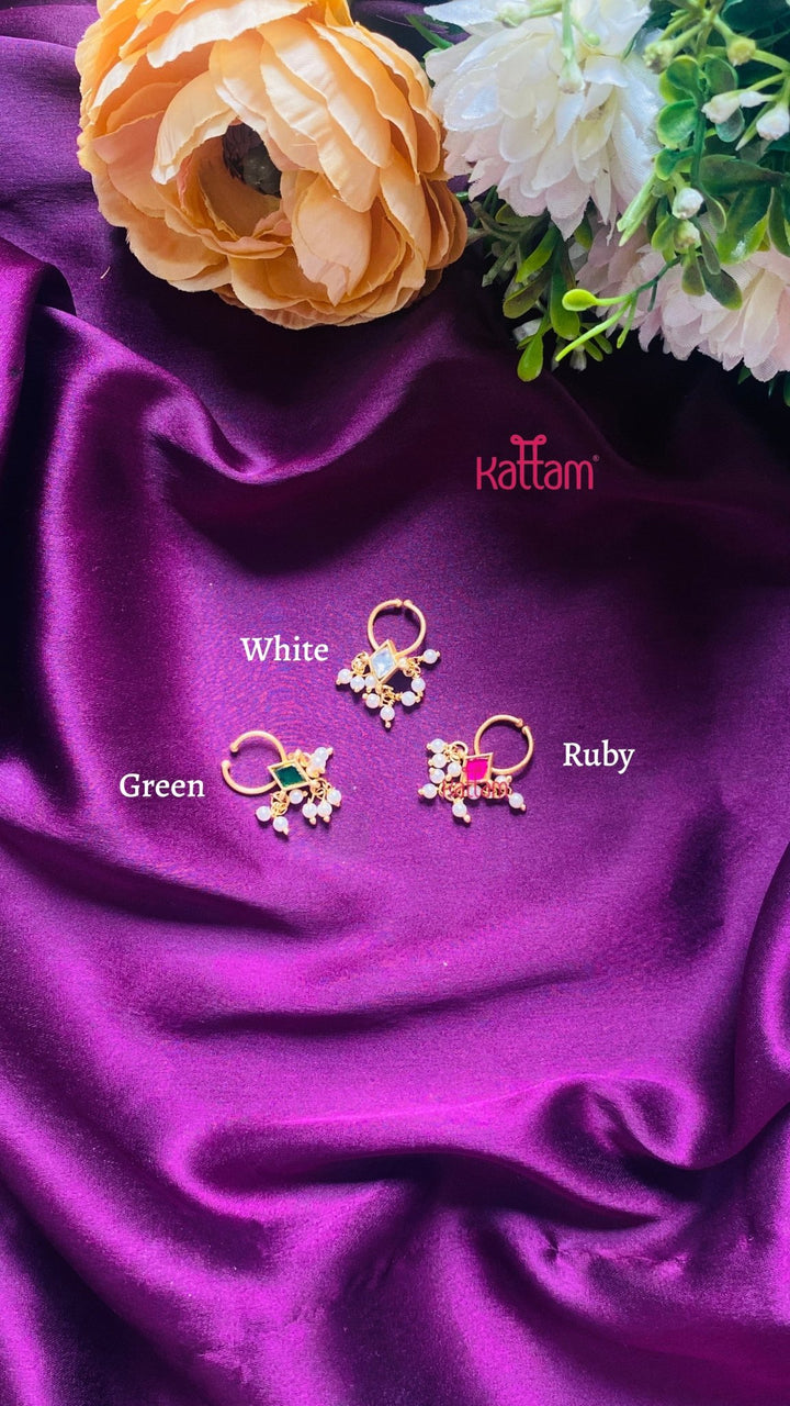 Kundan Diamond Shape Septum Nosepin - SP18-NP296