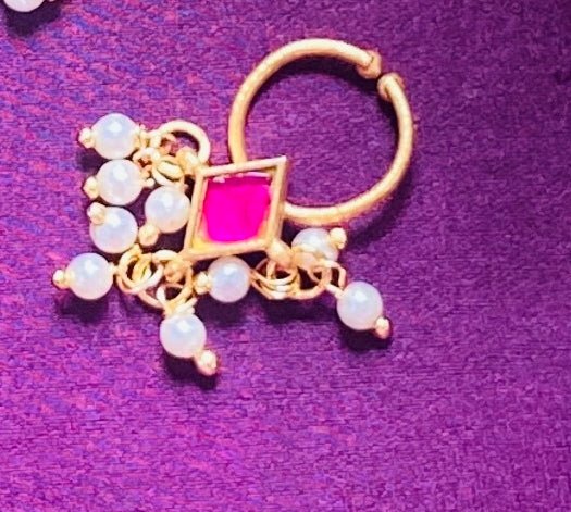 Kundan Diamond Shape Septum Nosepin - SP18-NP296