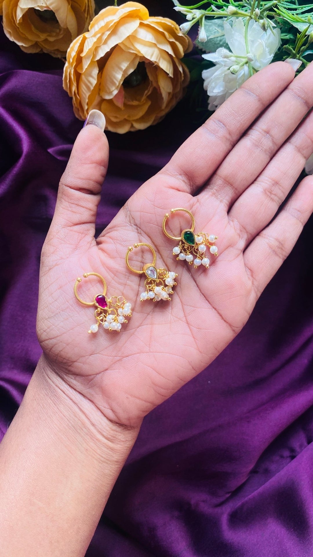 Kundan Diamond Shape Septum Nosepin - SP19-NP299