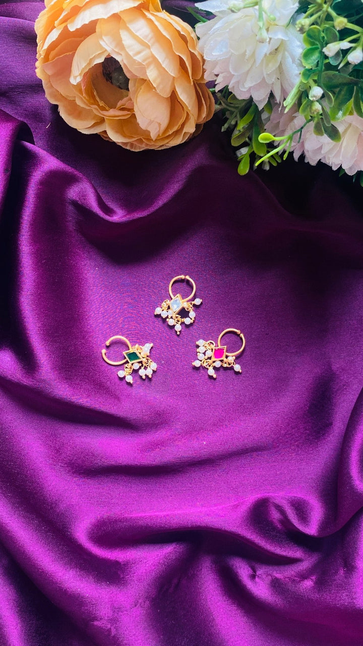 Kundan Diamond Shape Septum Nosepin - SP18-NP297