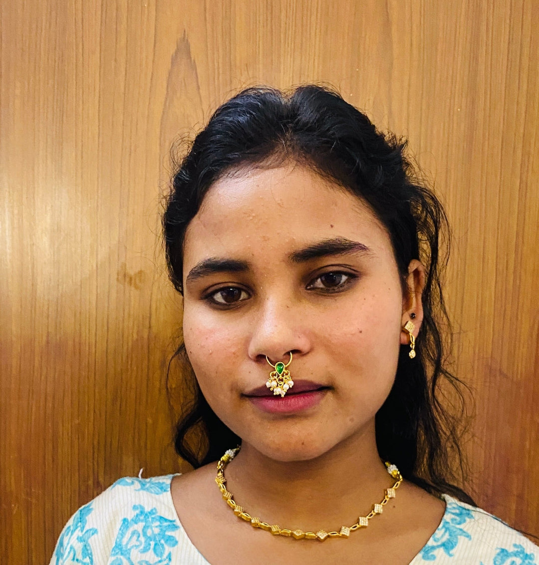 Kundan Diamond Shape Septum Nosepin - SP19-NP299