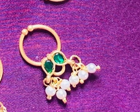 Kundan Drop Pearl Septum Nosepin - SP14-NP275