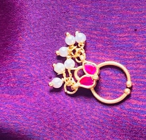 Kundan Drop Pearl Septum Nosepin - SP14-NP272