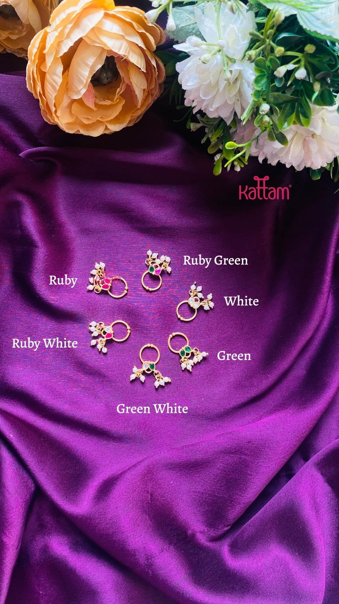 Kundan Drop Pearl Septum Nosepin - SP14-NP272