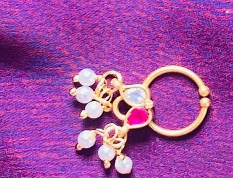 Kundan Drop Pearl Septum Nosepin - SP14-NP273