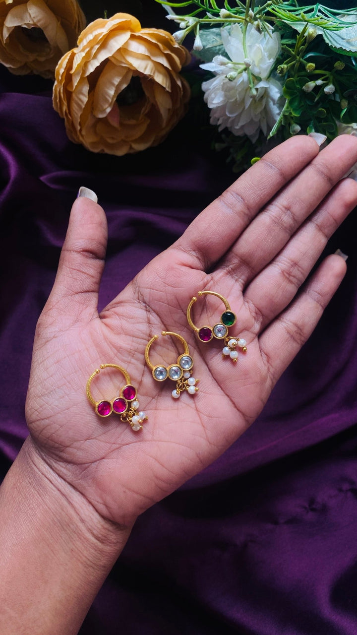 Kundan Drop Septum Nosepin - Design 2 - SP20-NP302