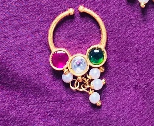 Kundan Drop Septum Nosepin - Design 2 - SP20-NP303