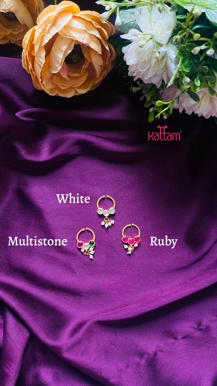 Kundan Drop Septum Nosepin - Design 2 - SP20-NP302