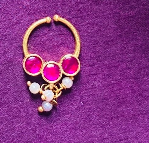 Kundan Drop Septum Nosepin - Design 2 - SP20-NP302