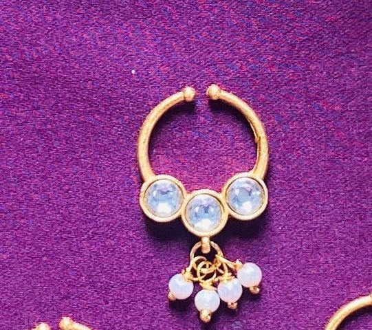 Kundan Drop Septum Nosepin - Design 2 - SP20-NP304