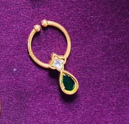 Kundan Drop Stone Septum Nosepin - SP13-NP270