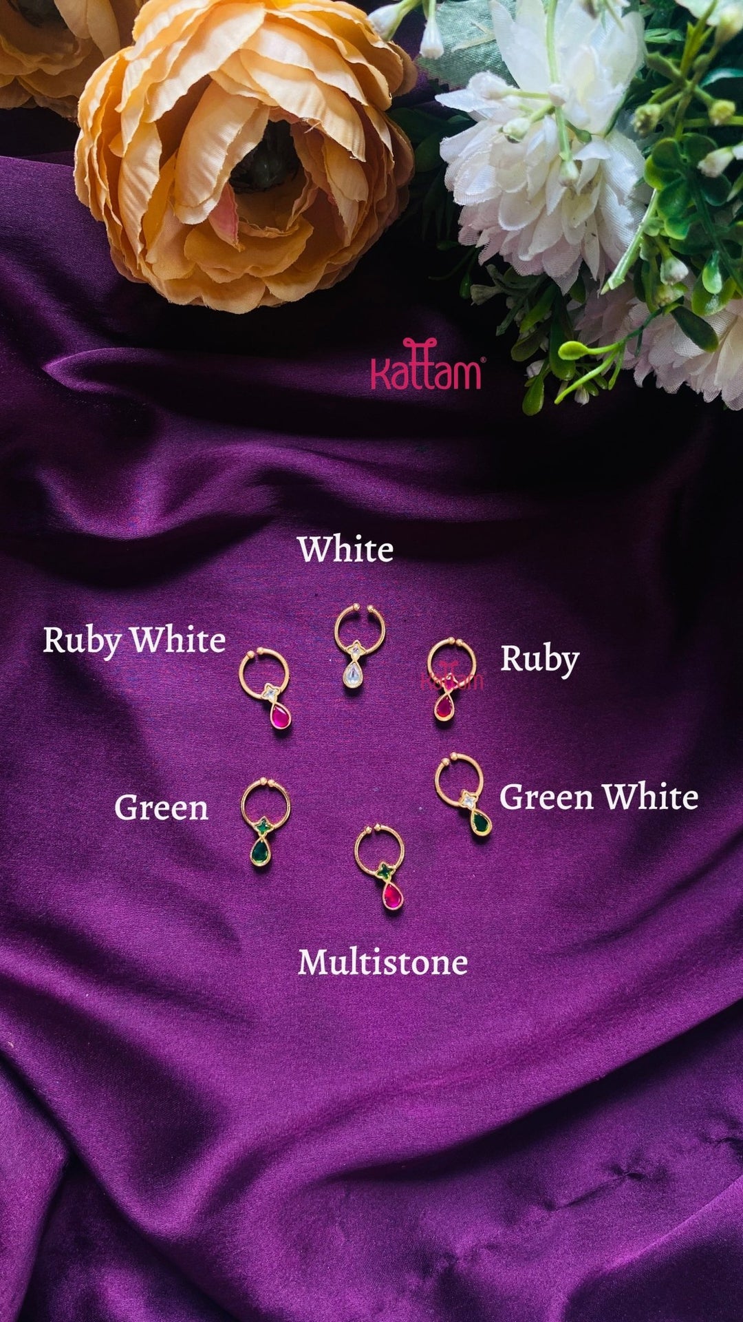 Kundan Drop Stone Septum Nosepin - SP13-NP266