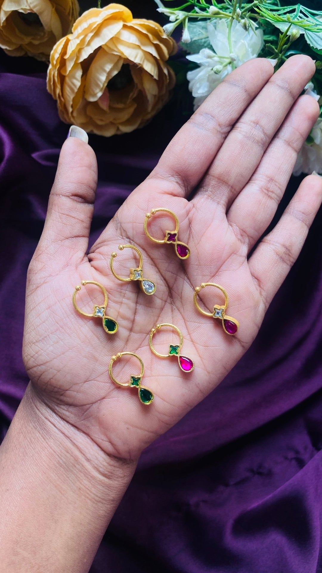 Kundan Drop Stone Septum Nosepin - SP13-NP266