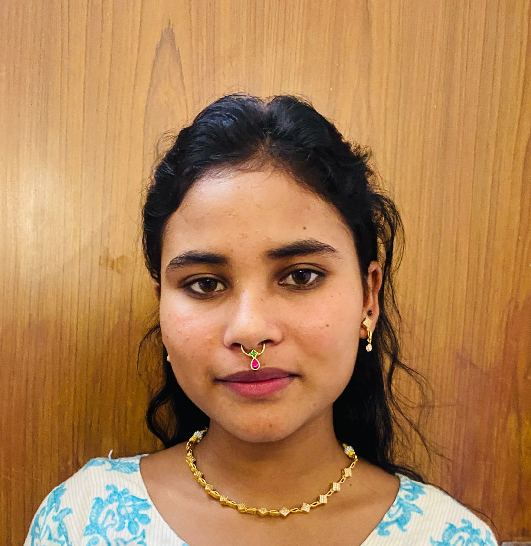 Kundan Drop Stone Septum Nosepin - SP13-NP266