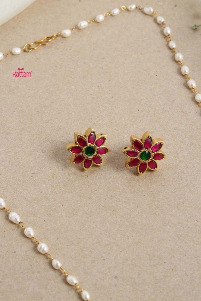 Kundan Floral Pearl Chain - N2644