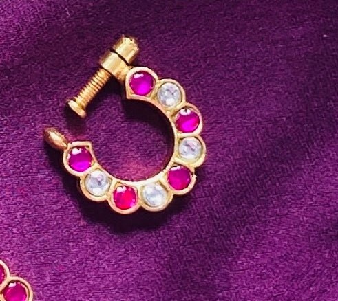 Kundan Flower Nose Ring Nath - NP33-NP225