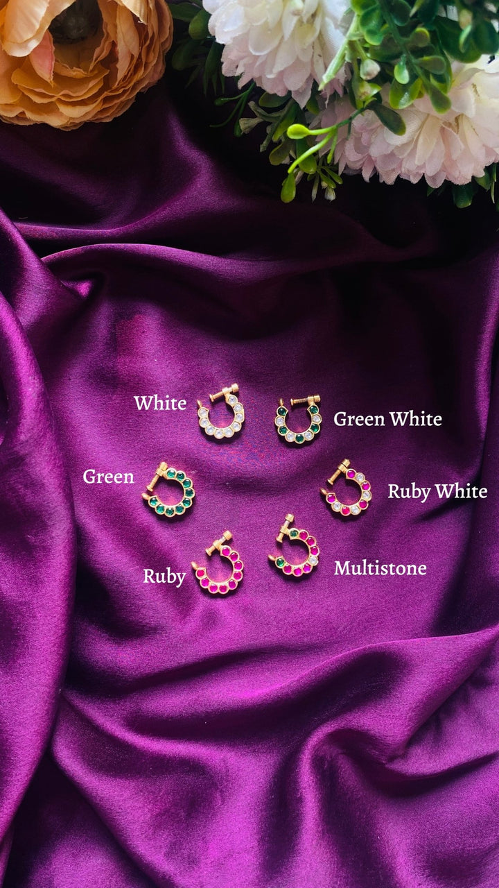 Kundan Flower Nose Ring Nath - NP33-NP224