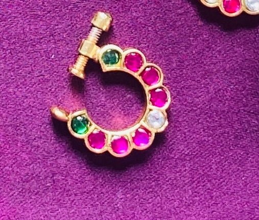 Kundan Flower Nose Ring Nath - NP33-NP226