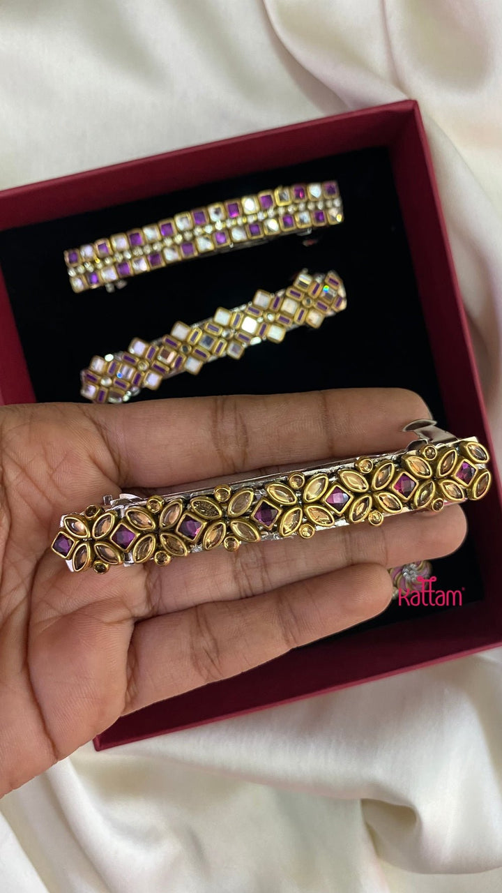 Kundan Hair Clip - Shades of Purple - HC053