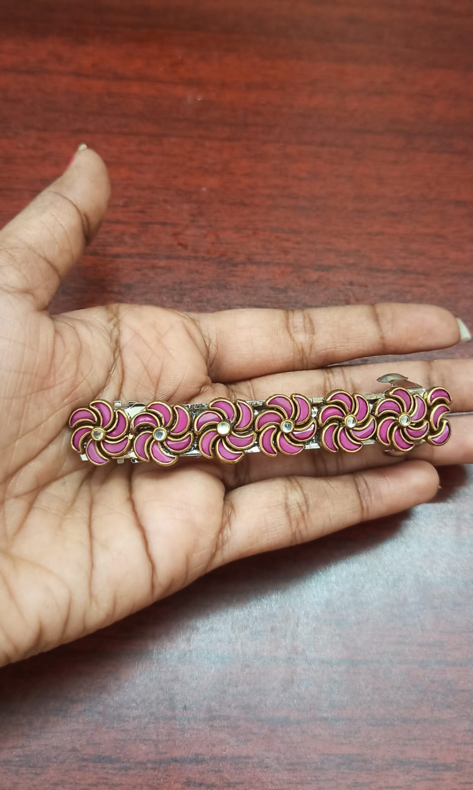 Kundan Hair Clip - Shades of Purple - HC056