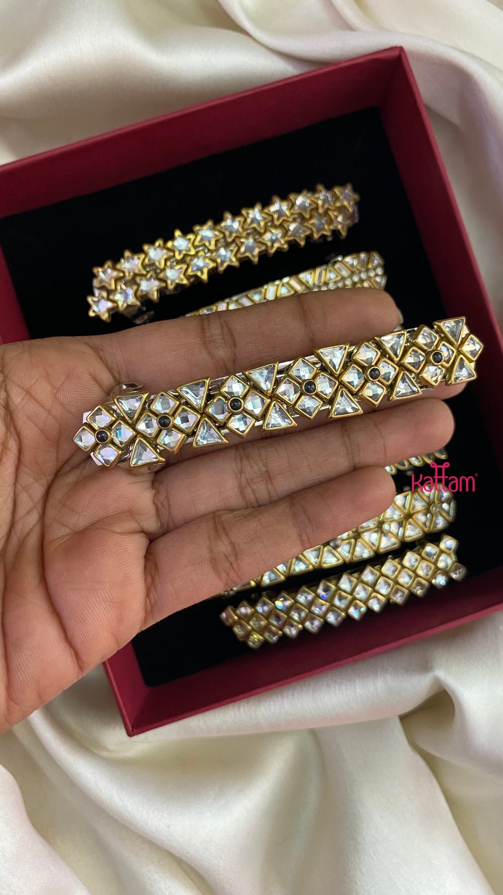 Kundan Hair Clip - White Stone - HC099A