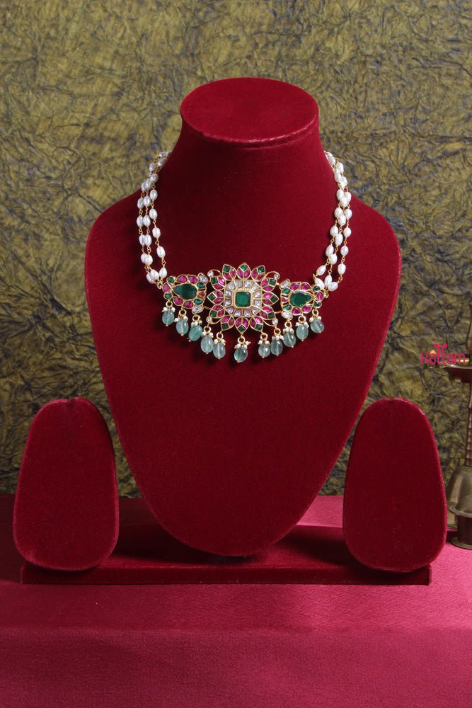 Kundan Jadau Big Flower Choker - N1715