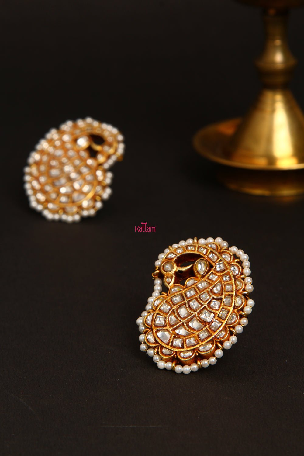 Kundan Jadau Handcrafted Peacock Stud - E033