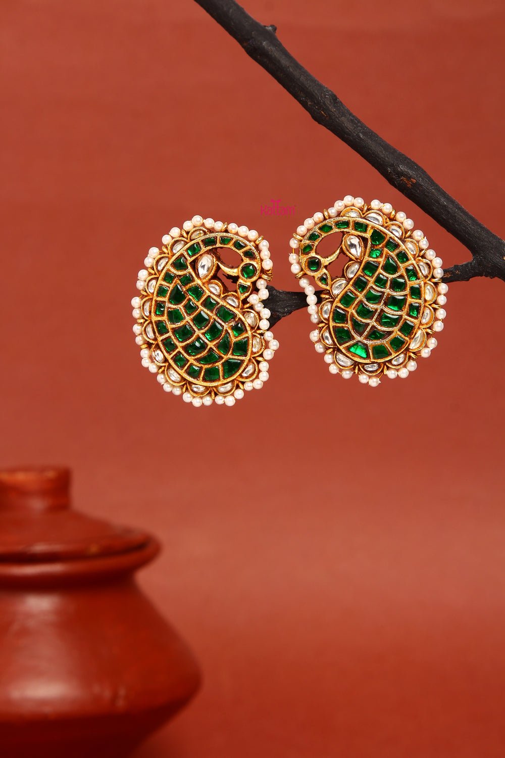 Kundan Jadau Handcrafted Peacock Stud - E033