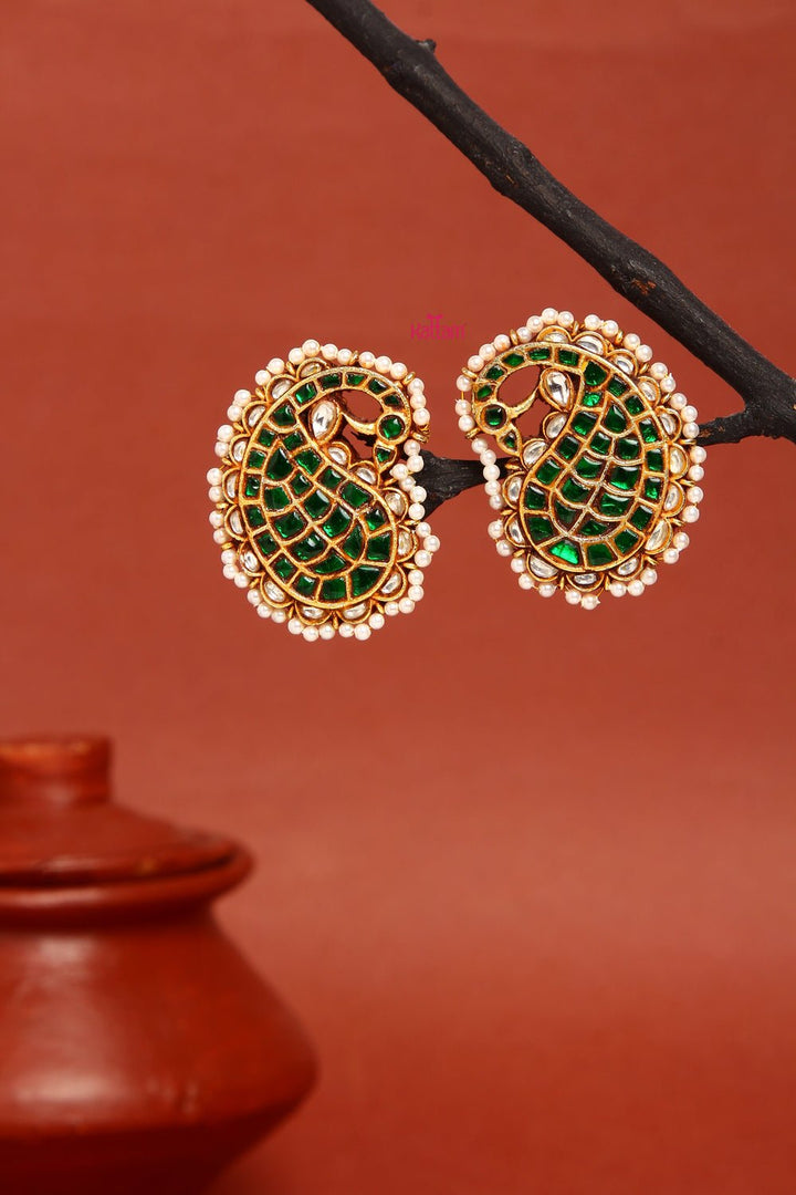 Kundan Jadau Handcrafted Peacock Stud - E033