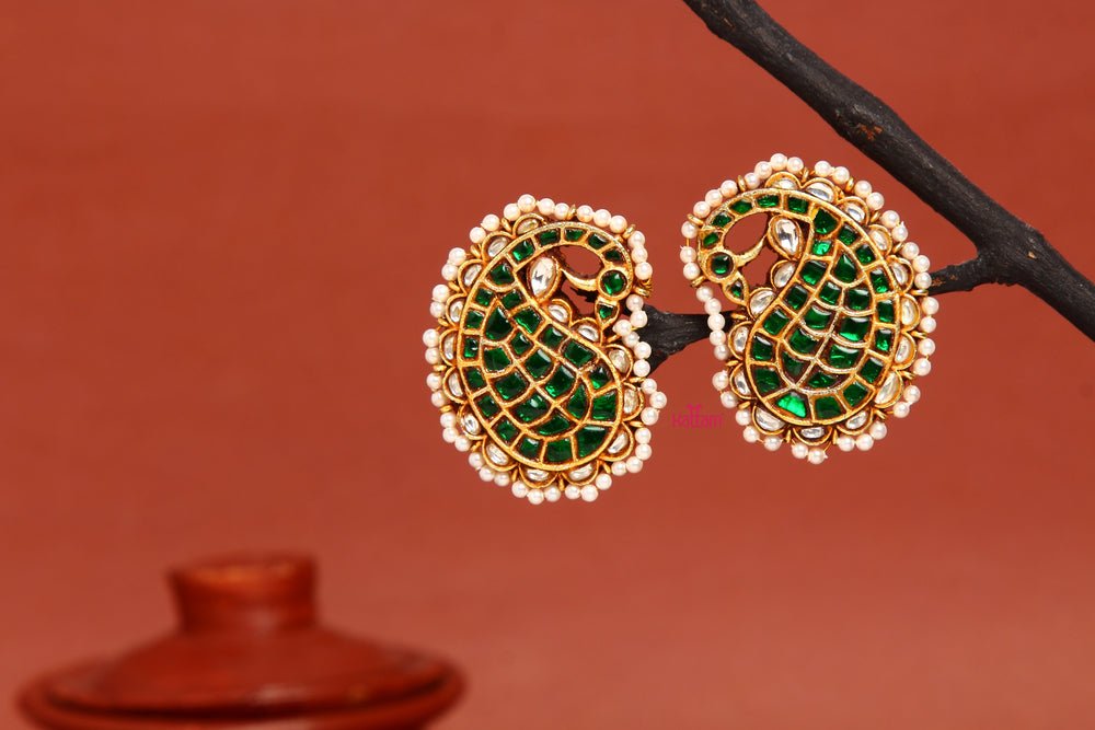 Kundan Jadau Handcrafted Peacock Stud - E033