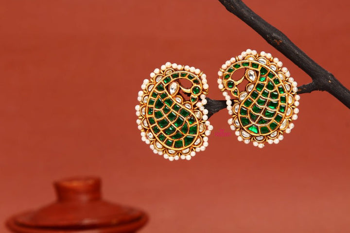 Kundan Jadau Handcrafted Peacock Stud - E033