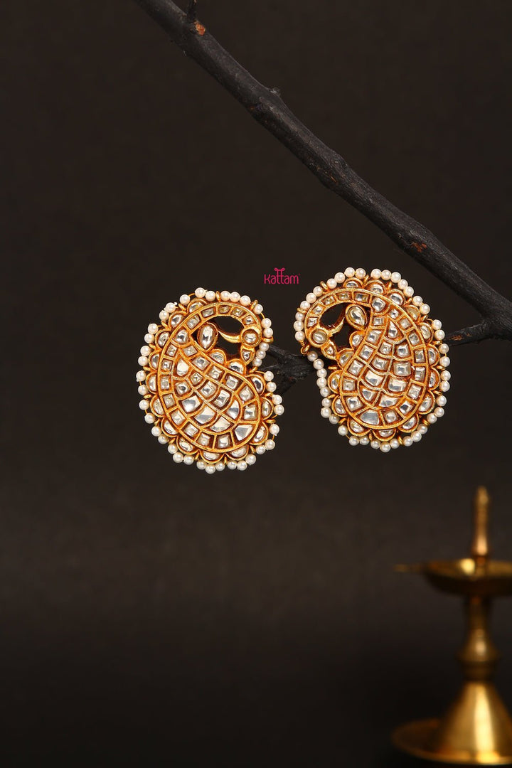 Kundan Jadau Handcrafted Peacock Stud - E033