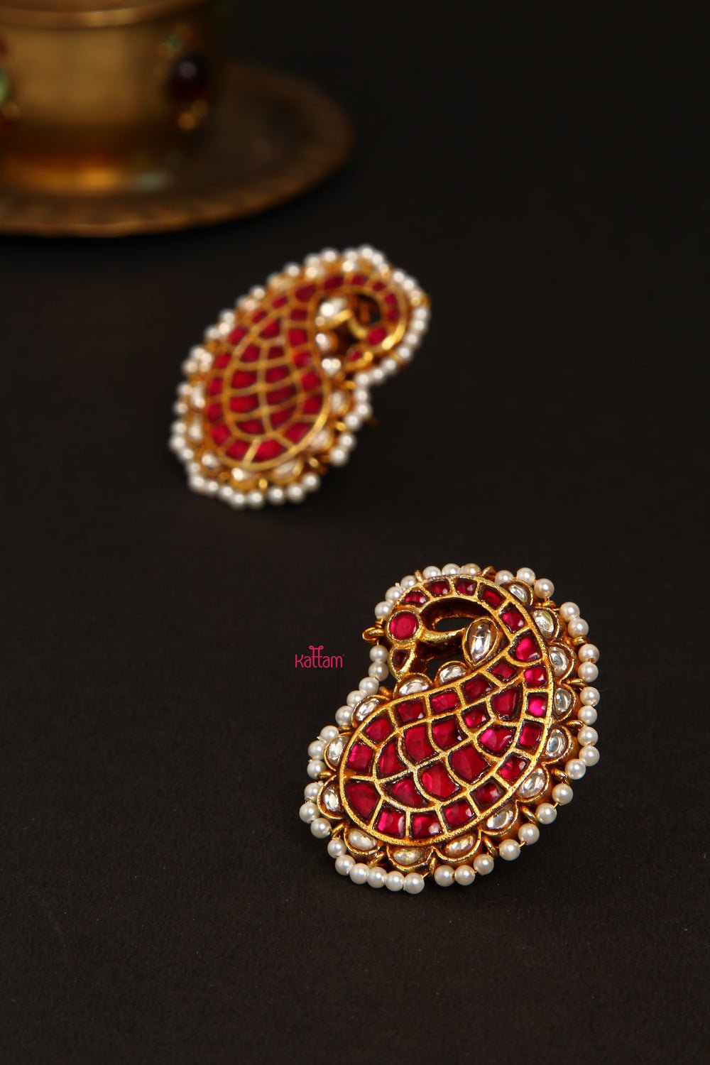 Kundan Jadau Handcrafted Peacock Stud - E033