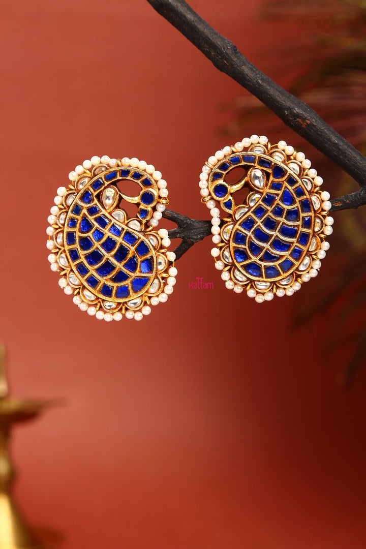 Kundan Jadau Handcrafted Peacock Stud - E036