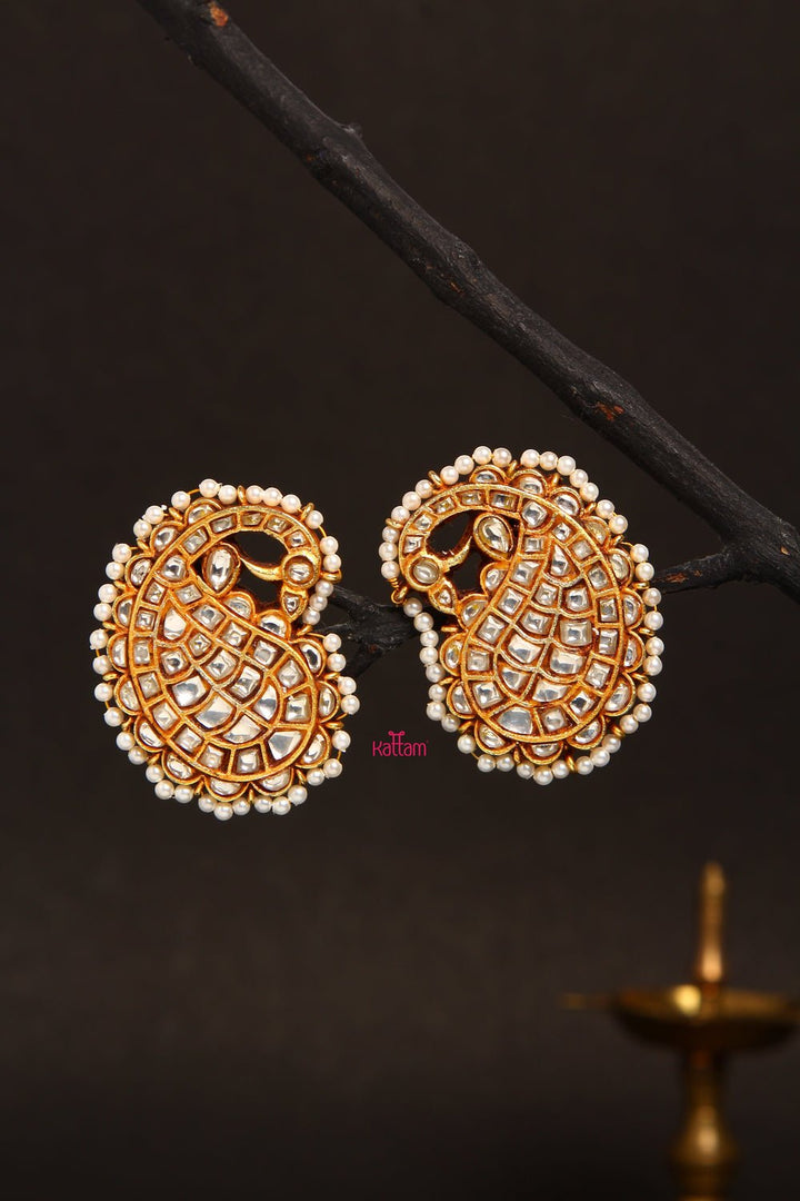 Kundan Jadau Handcrafted Peacock Stud - E035