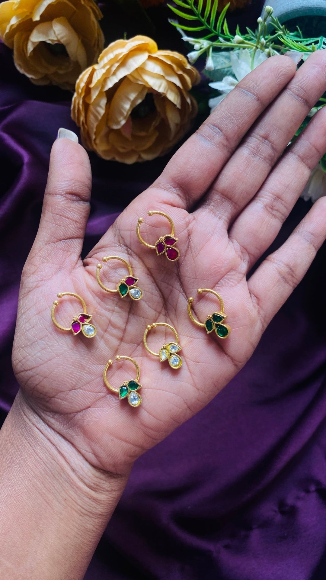 Kundan Leaf Septum Nosepin - SP7-NP230