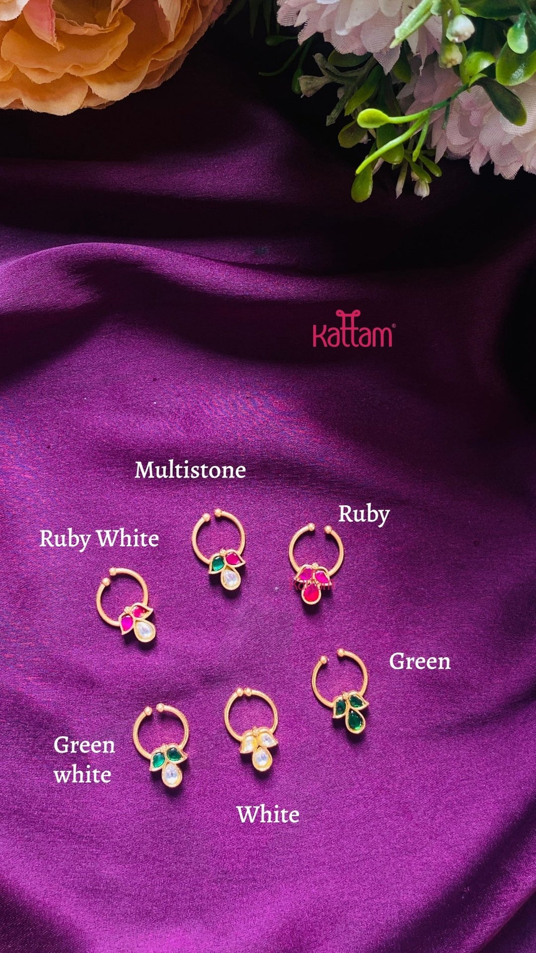 Kundan Leaf Septum Nosepin - SP7-NP230