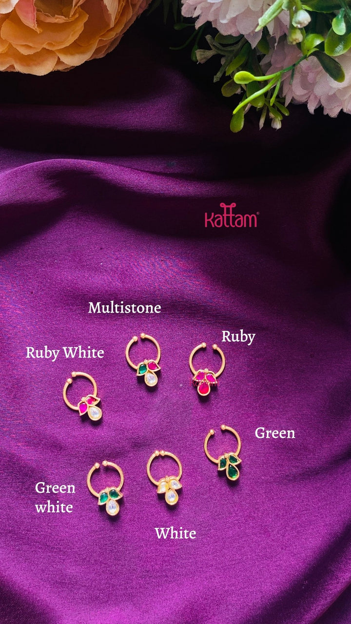 Kundan Leaf Septum Nosepin - SP7-NP230