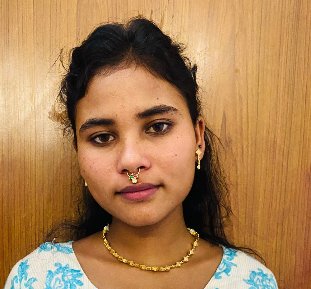 Kundan Leaf Septum Nosepin - SP7-NP230