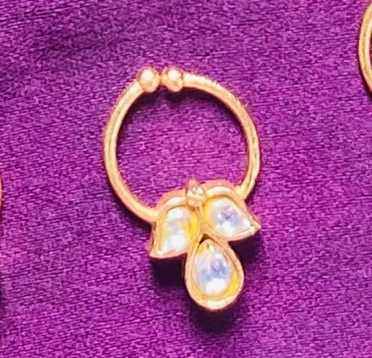 Kundan Leaf Septum Nosepin - SP7-NP235