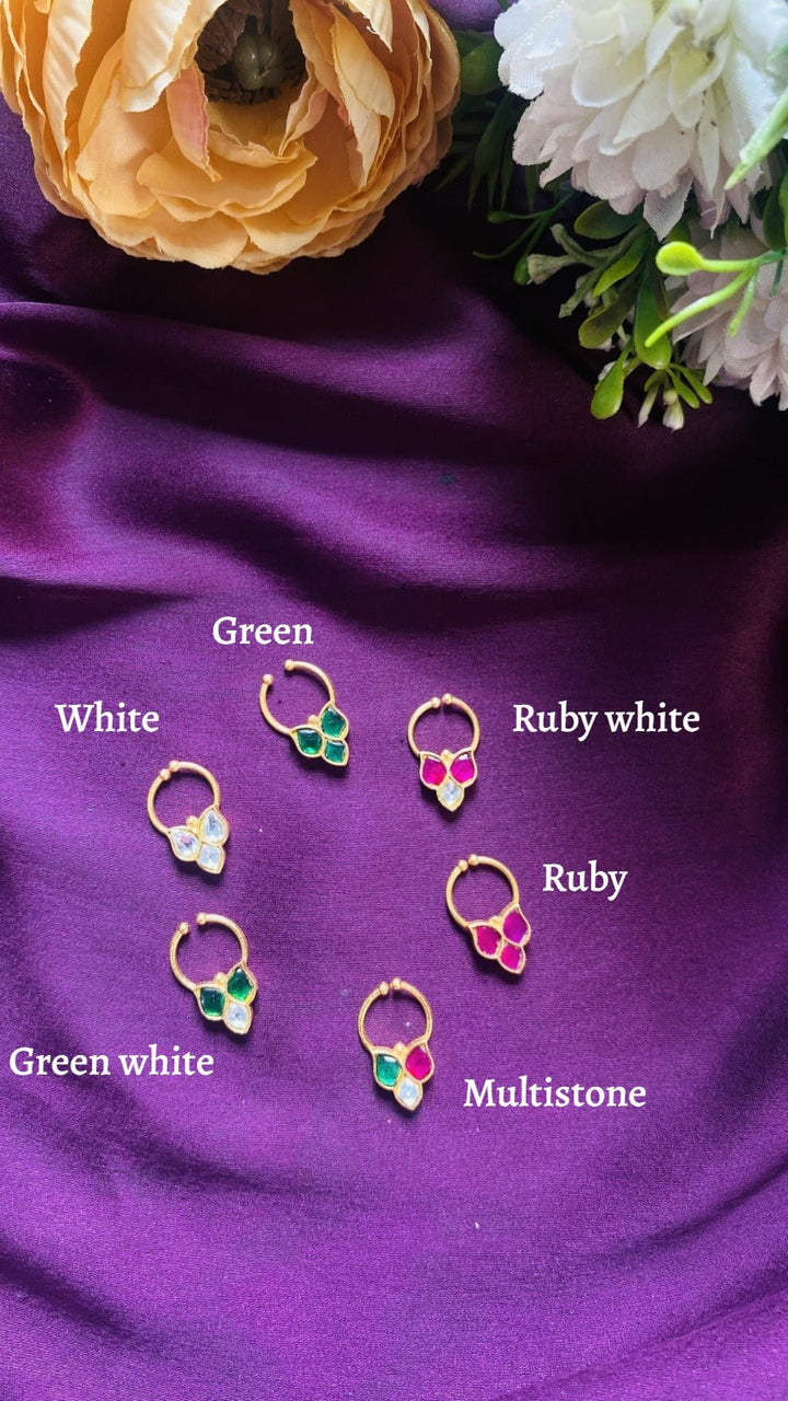 Kundan leafy Drop Septum Nosepin - SP12-NP260