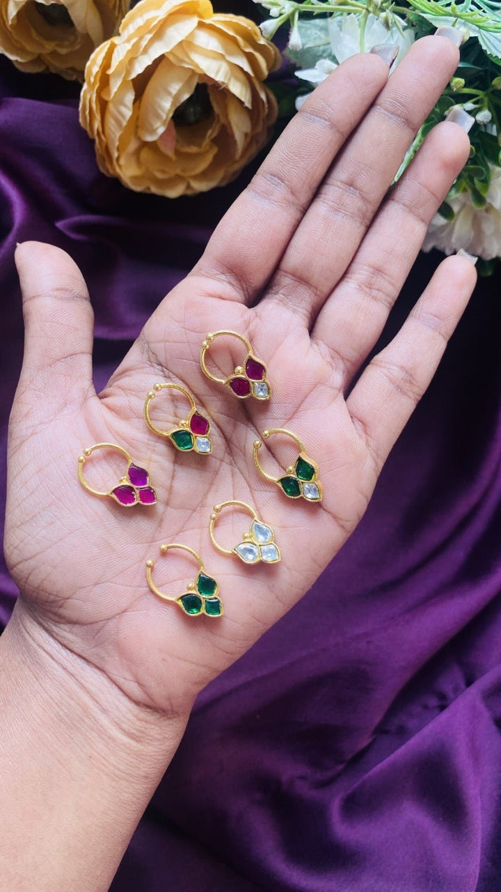 Kundan leafy Drop Septum Nosepin - SP12-NP260