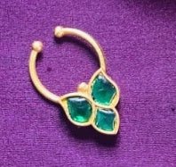 Kundan leafy Drop Septum Nosepin - SP12-NP263