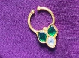 Kundan leafy Drop Septum Nosepin - SP12-NP264