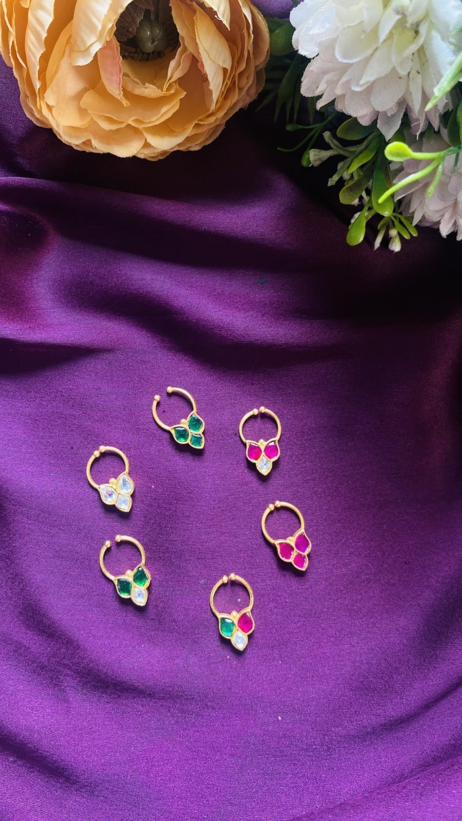 Kundan leafy Drop Septum Nosepin - SP12-NP260