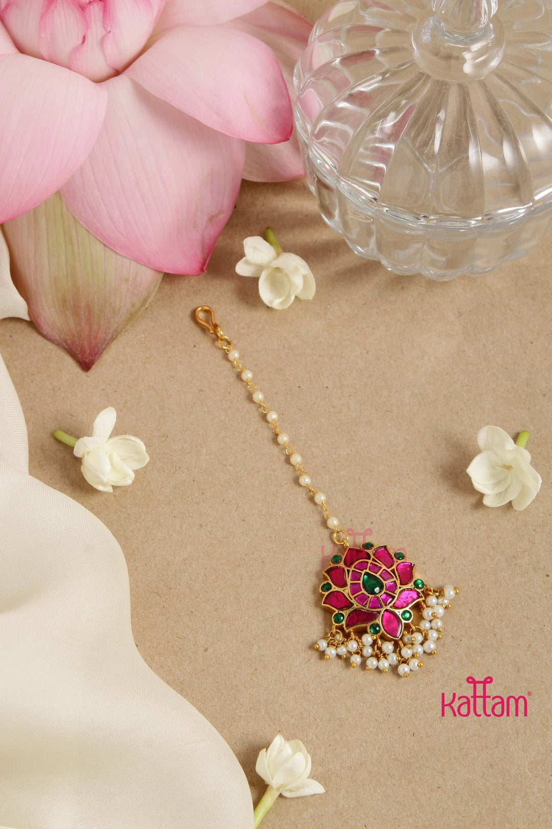 Kundan Lotus Maang Tikka - MT109