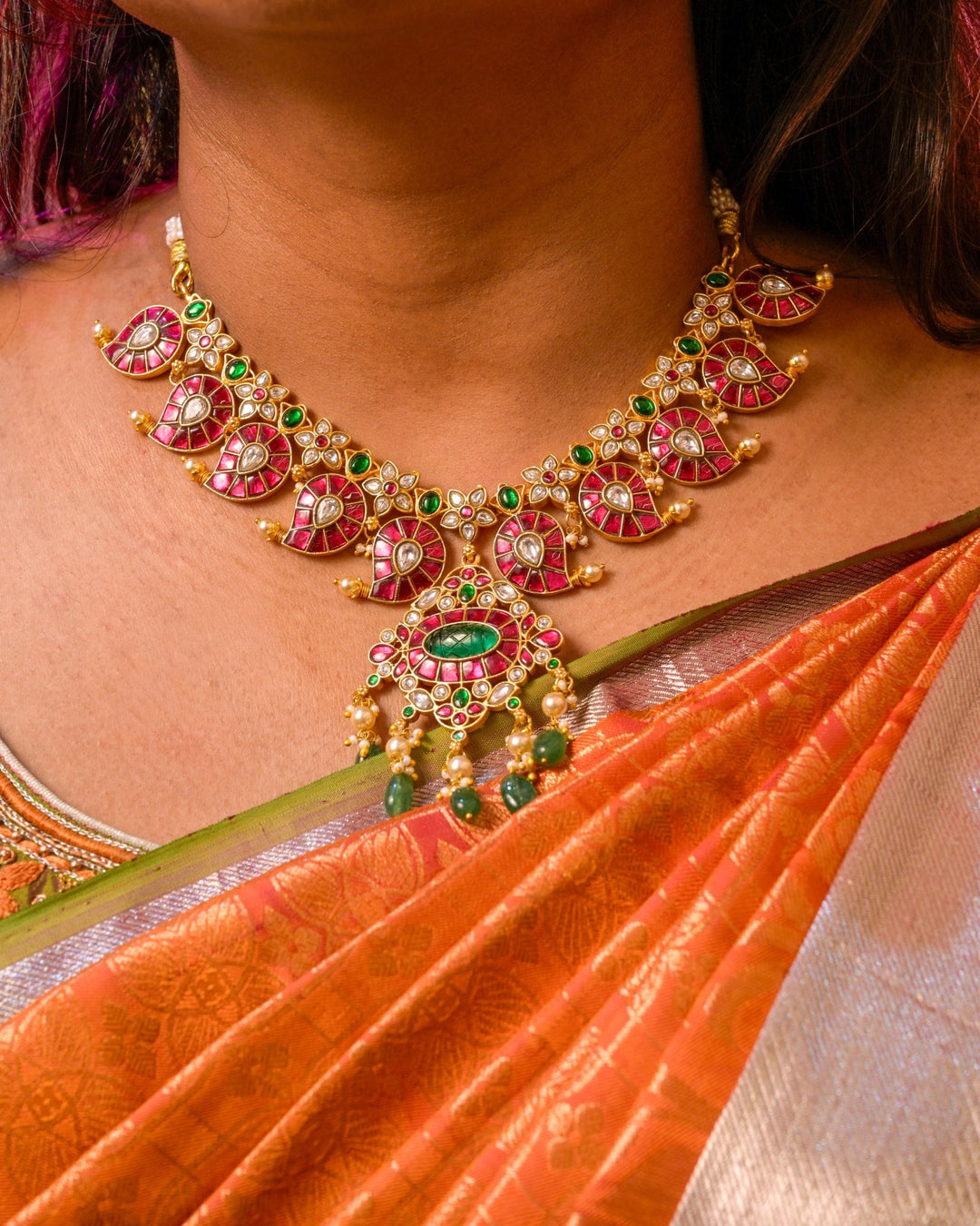 Kundan Manga Necklace - N4155