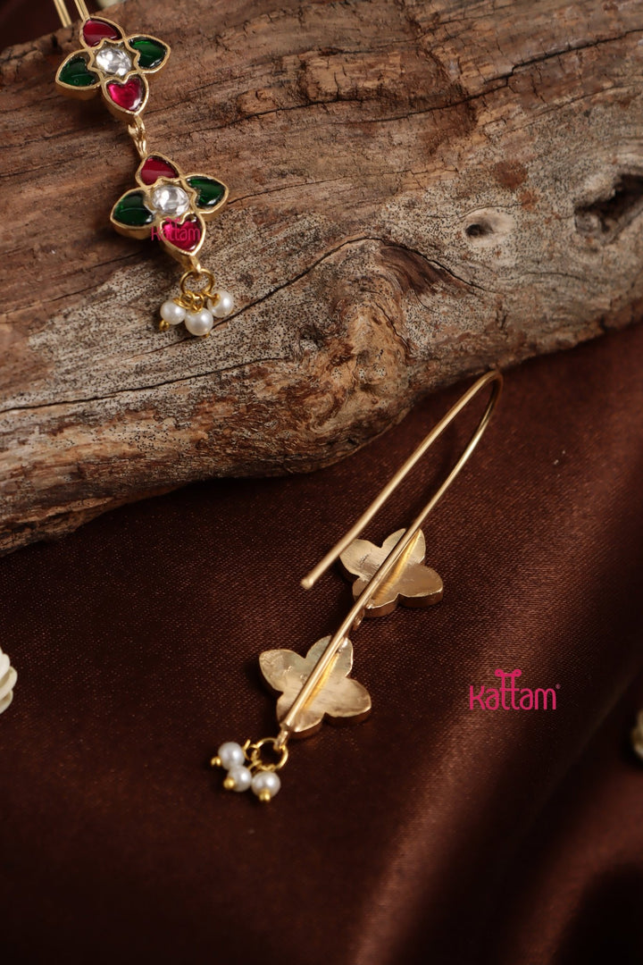 Kundan Motif Pearls Earcuff - E1322