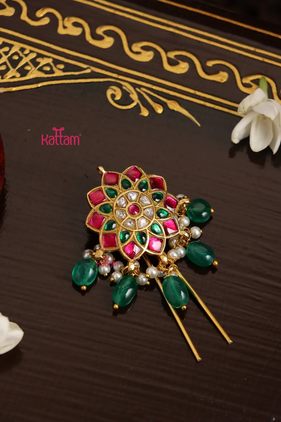 Kundan Multistone Hair Pin - JB176