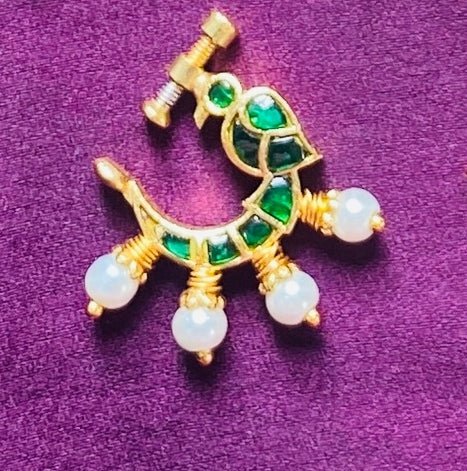 Kundan Parrot Nose Ring Nath - NP28-NP198
